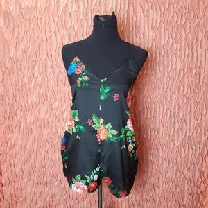 Honey Punch Black Floral Romper